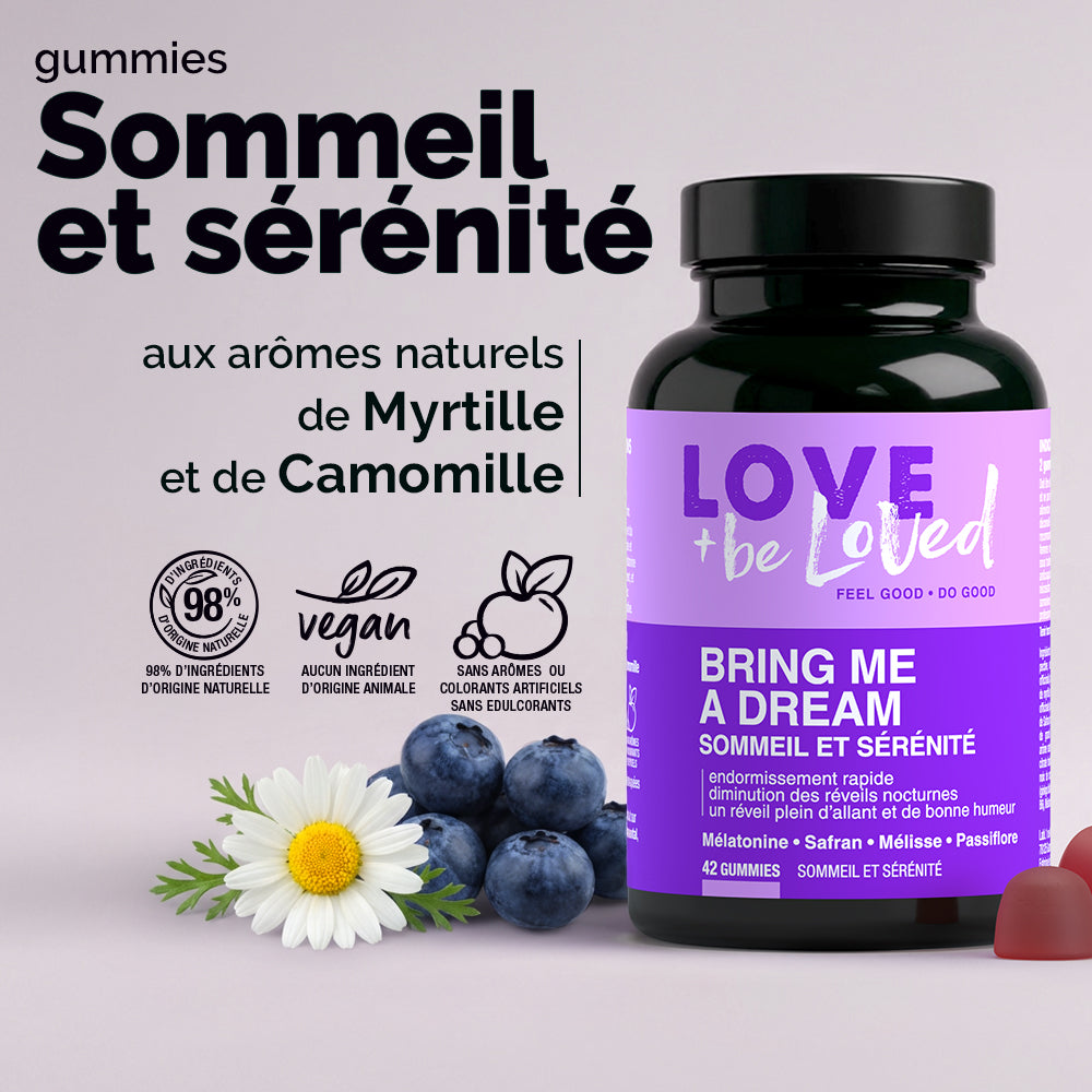 Gummies Sommeil Adultes Sans Sucres - Mélatonine, Camomille, Passiflore - 30 Pièces